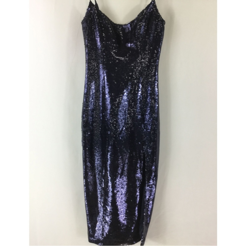 MISHA COLLECTION Navy Blue Sequin Midi Dress - Picture 8 of 8